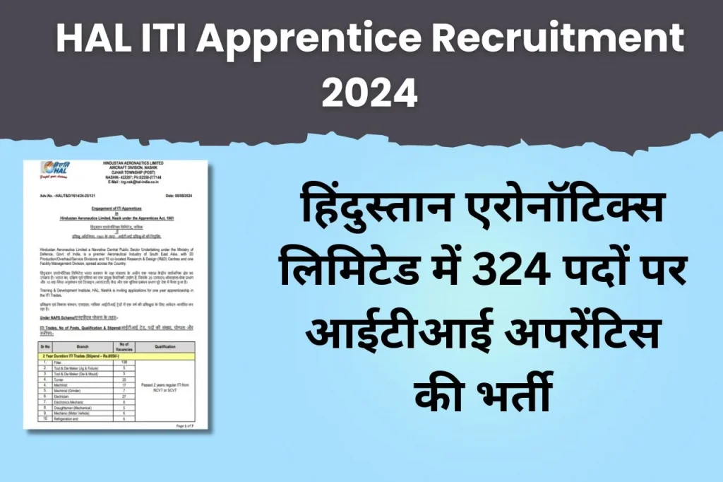 HAL ITI Apprentice Recruitment 2024
